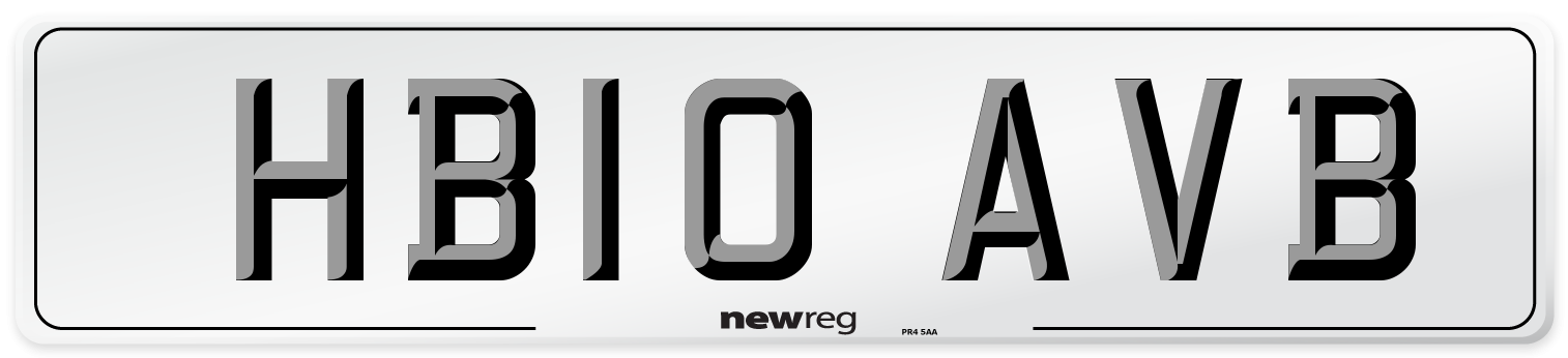 HB10 AVB Number Plate from New Reg